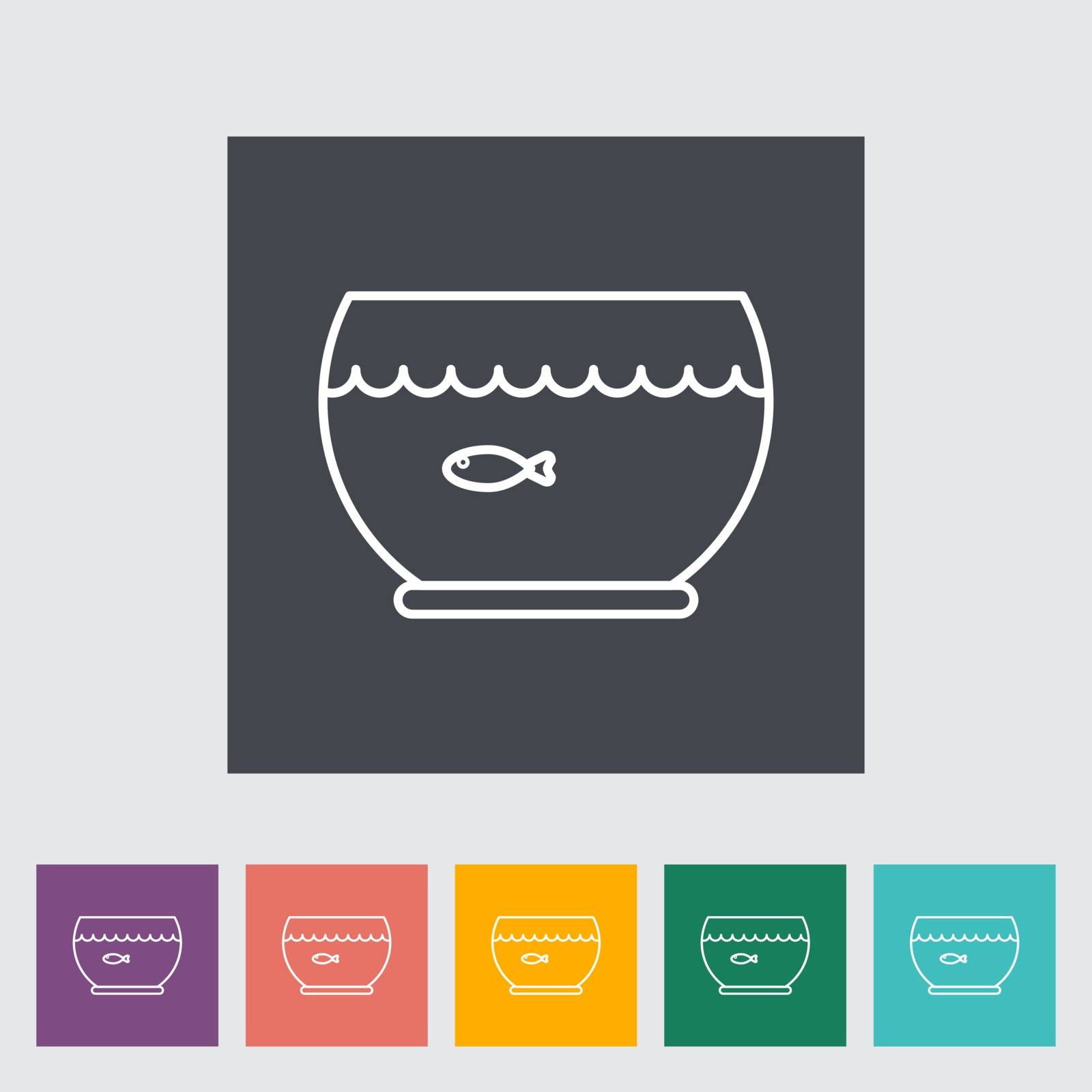 Aquarium icon. Line flat vector related icon for web and mobile applications. It can be used as - pictogram, icon, infographic element. Vector Illustration. 