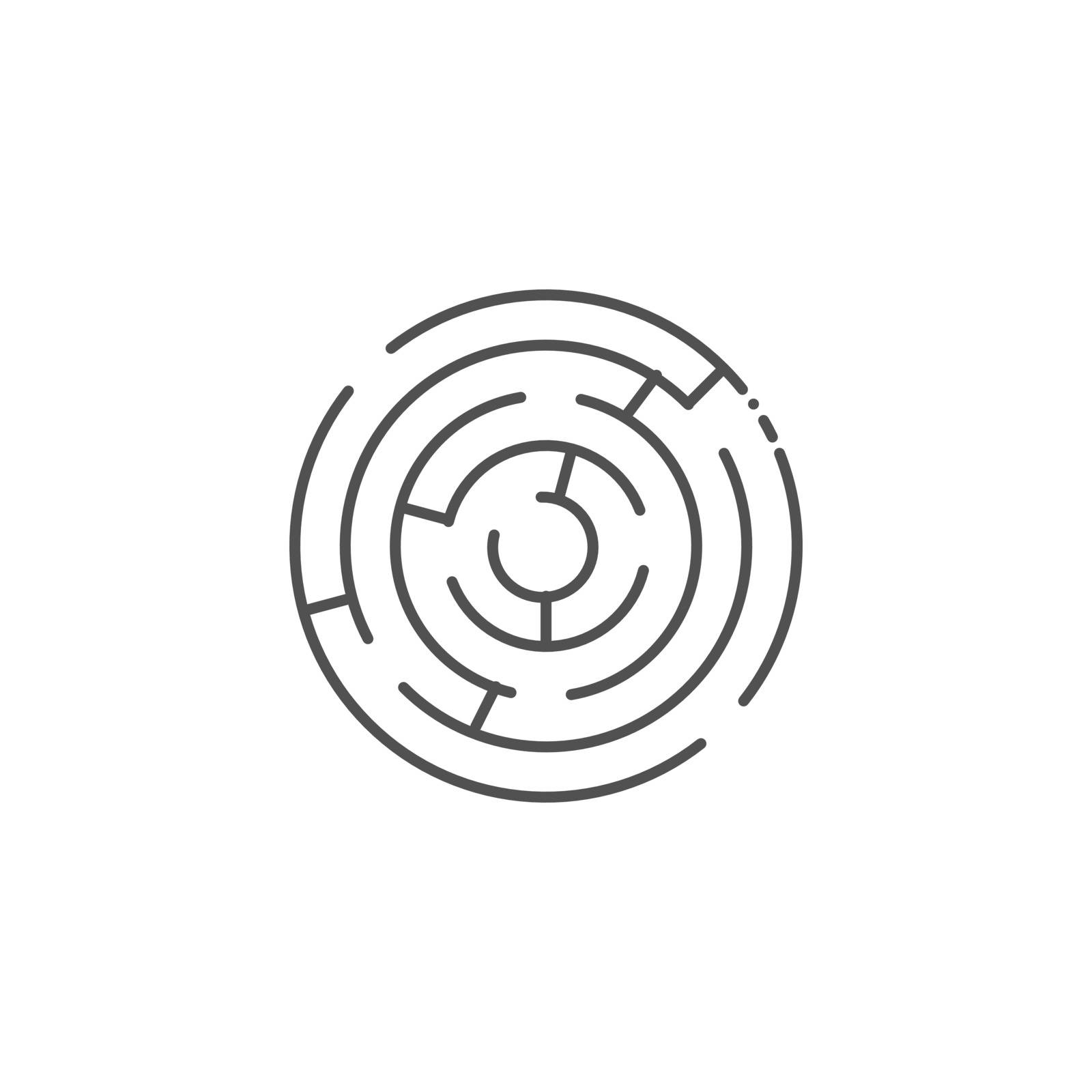 Labyrinth Thin Line Vector Icon. Flat icon isolated on the white background. Editable EPS file. Vector illustration.