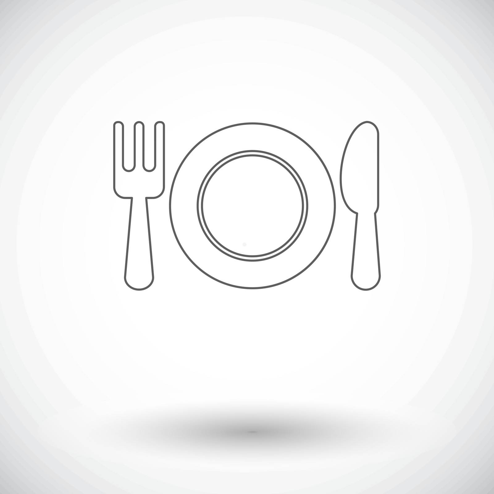 Restaurant. Single flat icon on white background. Vector illustration.