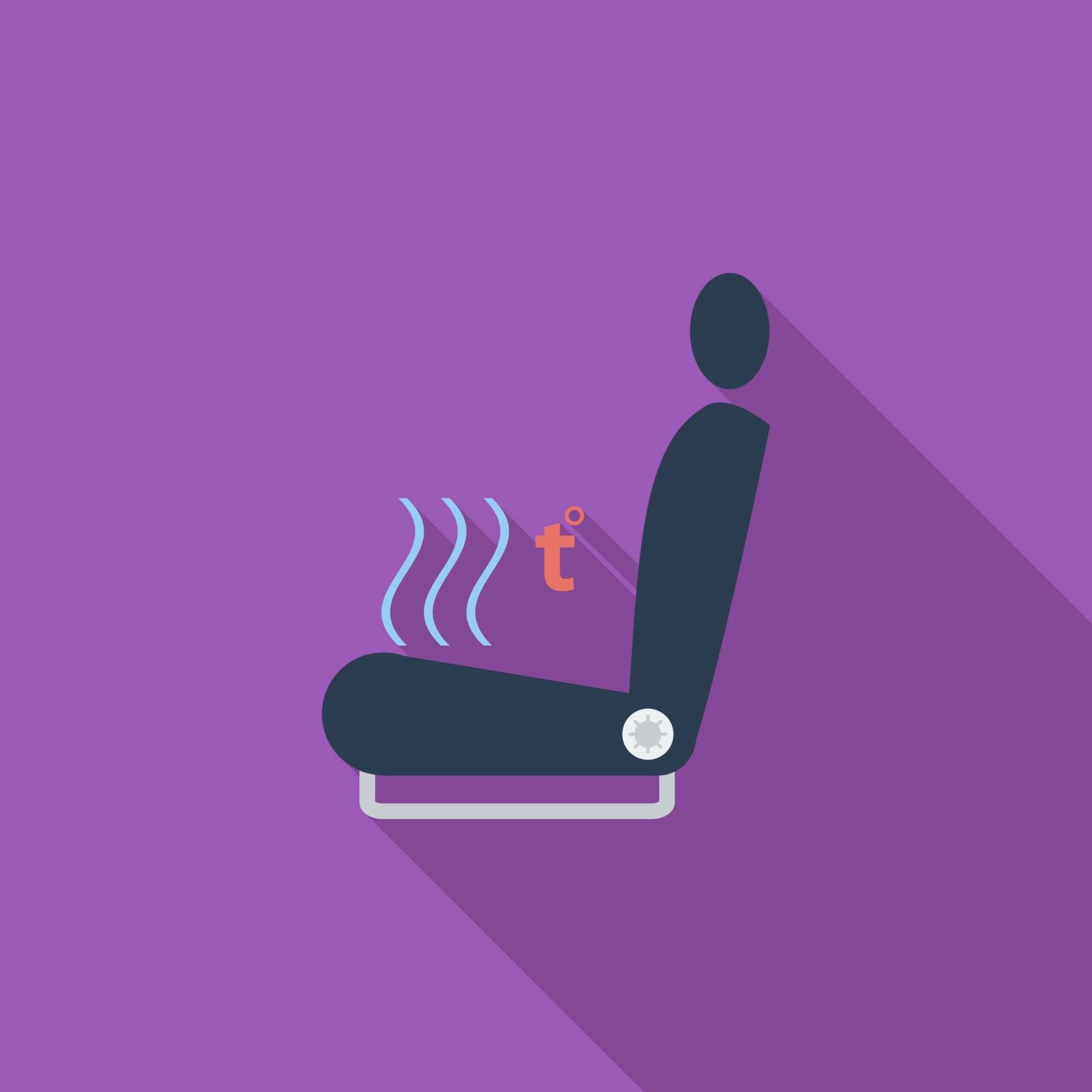 Heated seat icon. Flat vector related icon with long shadow for web and mobile applications. It can be used as - logo, pictogram, icon, infographic element. Vector Illustration.