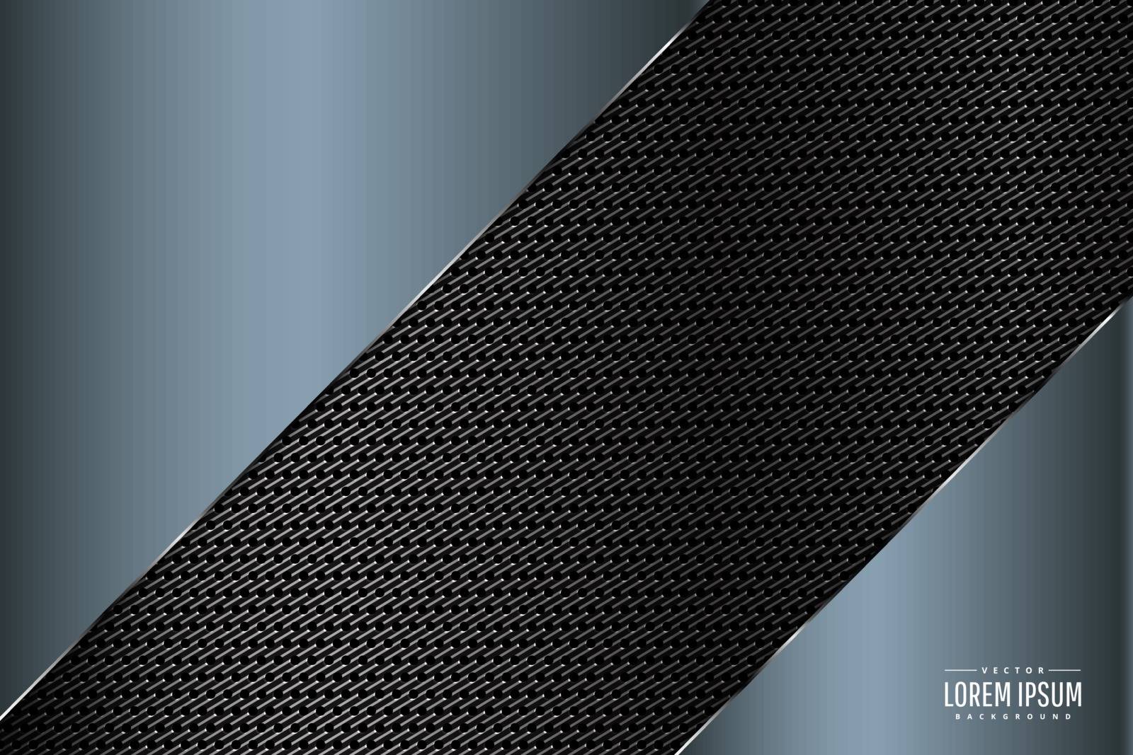 Metallic background.Blue and silver with carbon fiber texture.Metal technology concept.