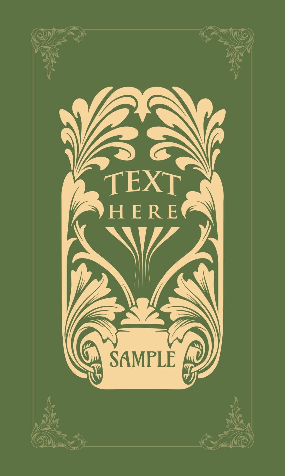 vector vintage label art nouveau