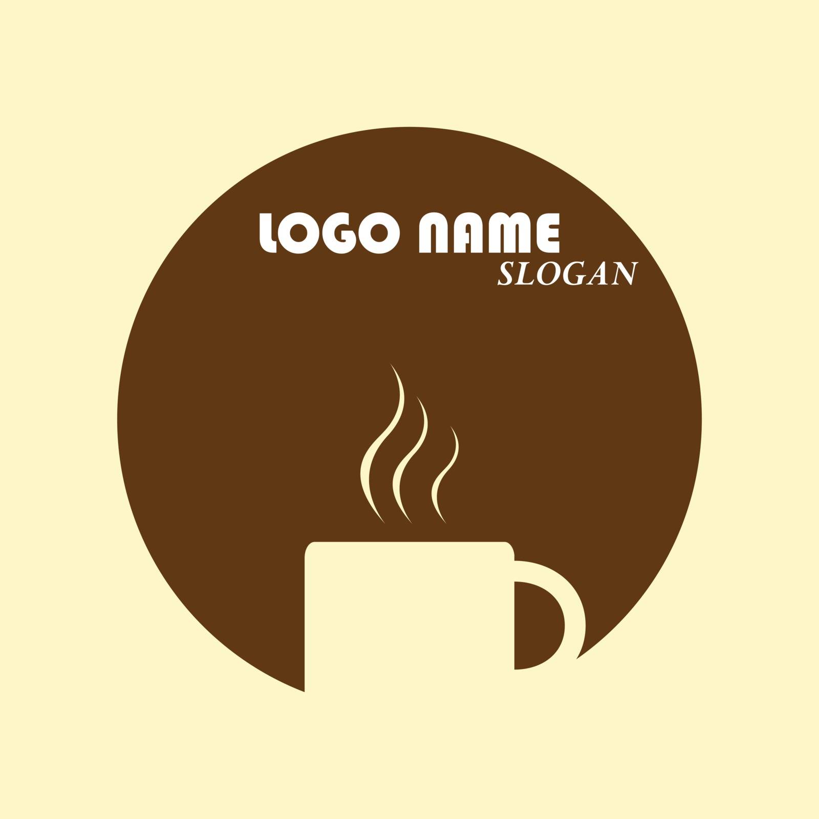 Circle with a carved Cup of coffee. The template for the logo. by Grommik