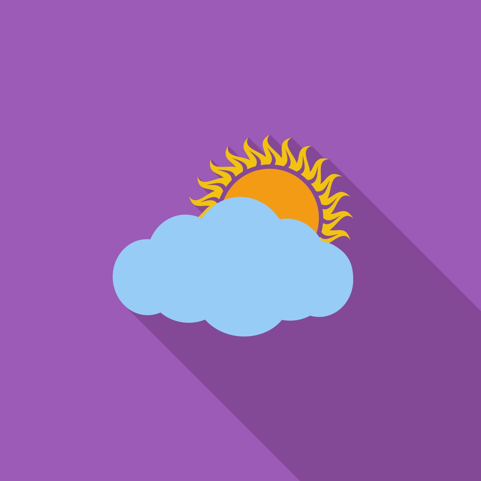 Overcast icon. Flat vector related icon with long shadow for web and mobile applications. It can be used as - logo, pictogram, icon, infographic element. Vector Illustration.