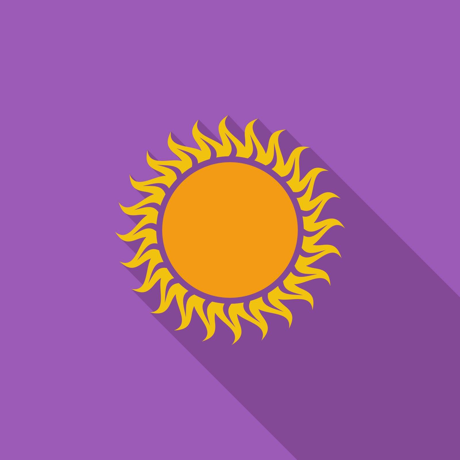 Sun icon. Flat vector related icon with long shadow for web and mobile applications. It can be used as - logo, pictogram, icon, infographic element. Vector Illustration.
