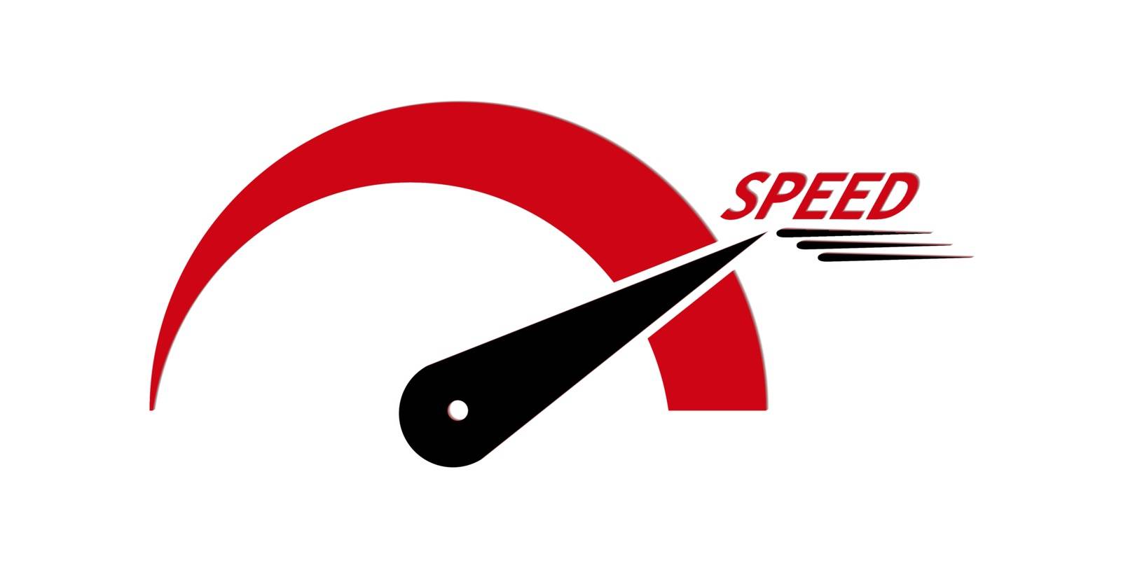 Illustration with symbolic image of increasing speed and word speed.