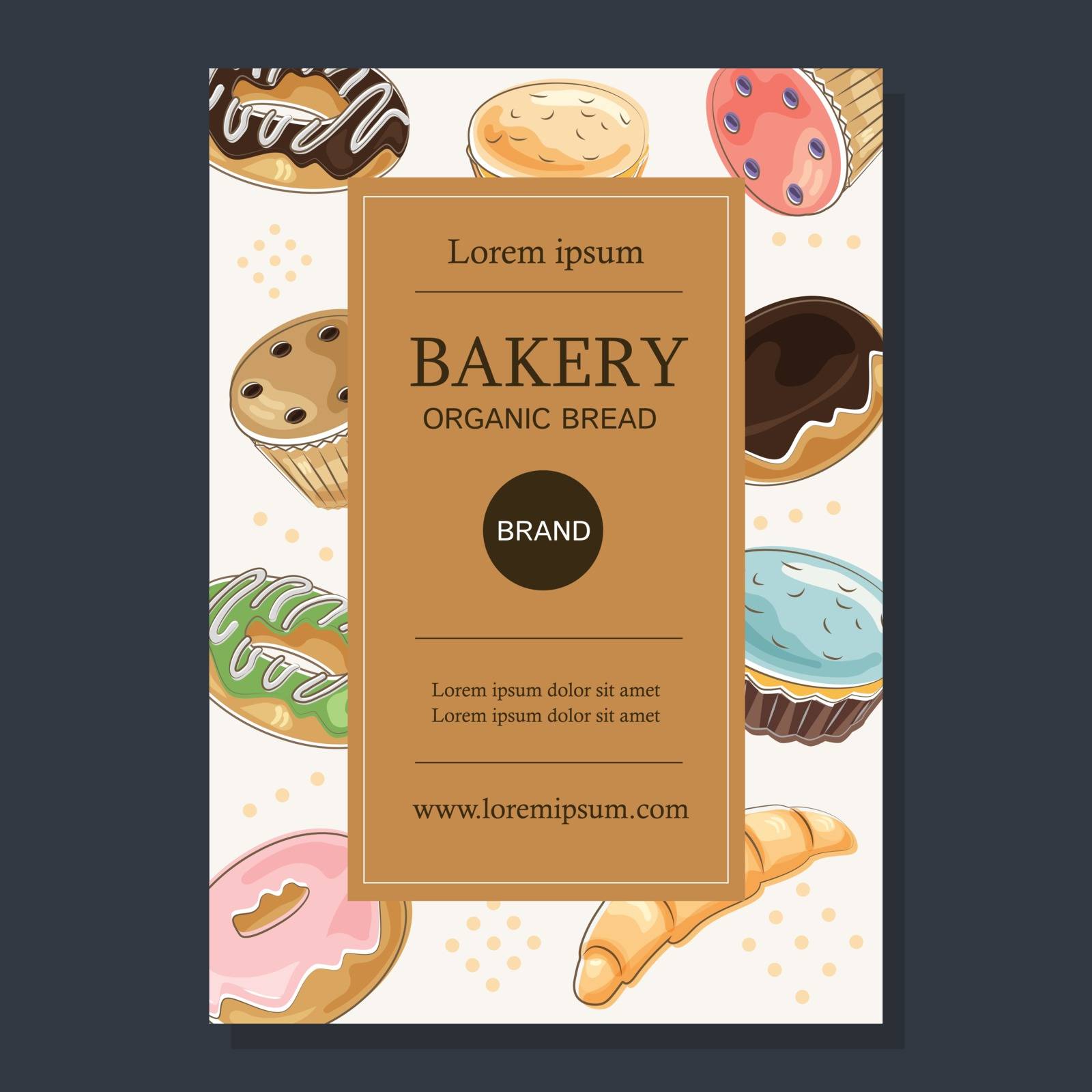 Bakery sale layout decorate with doodle style by studiomonic