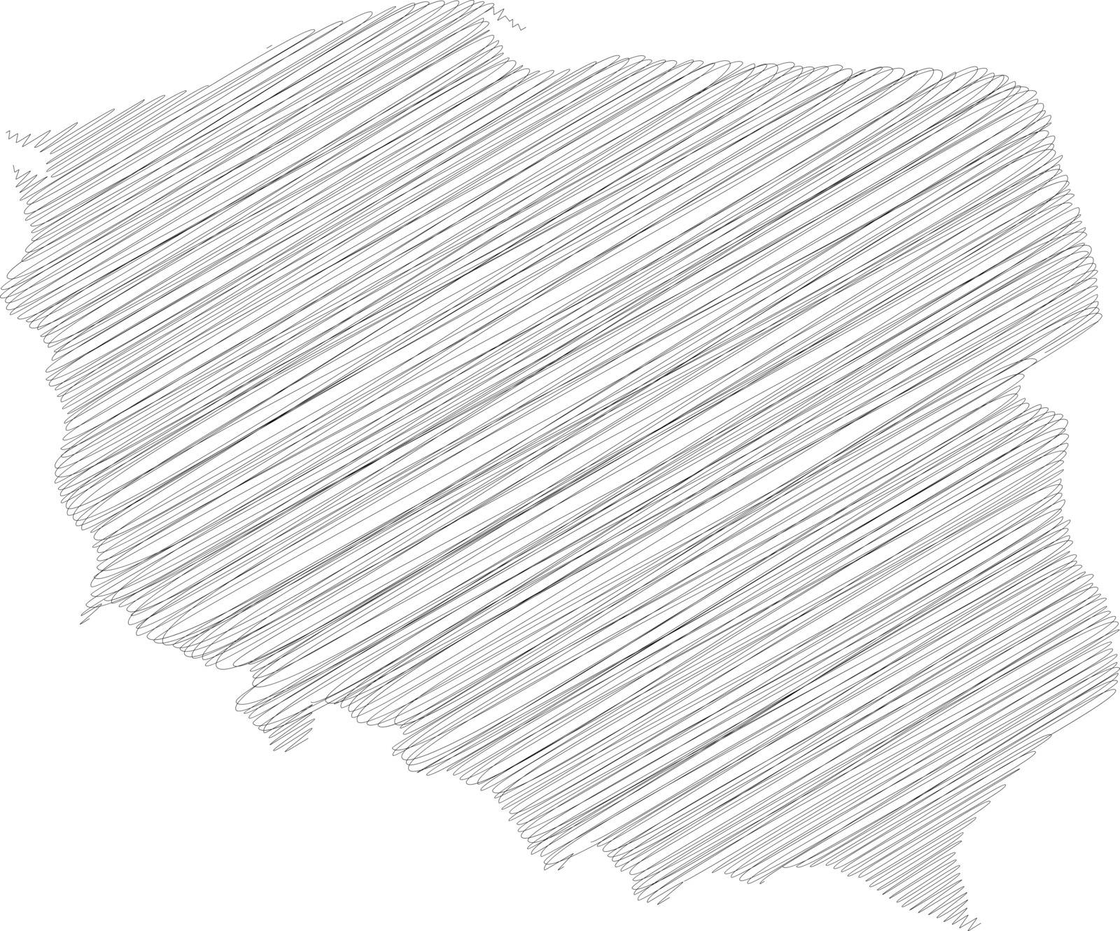 Poland - pencil scribble sketch silhouette map of country area with dropped shadow. Simple flat vector illustration.