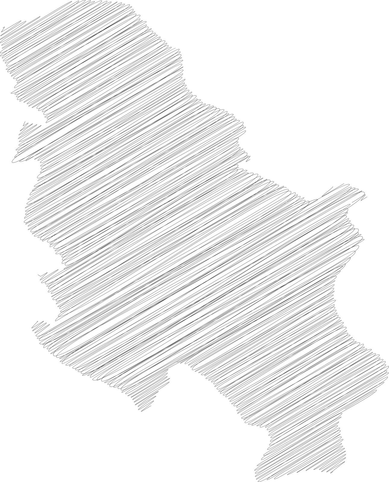 Serbia - solid black silhouette map of country area. Simple flat vector illustration.