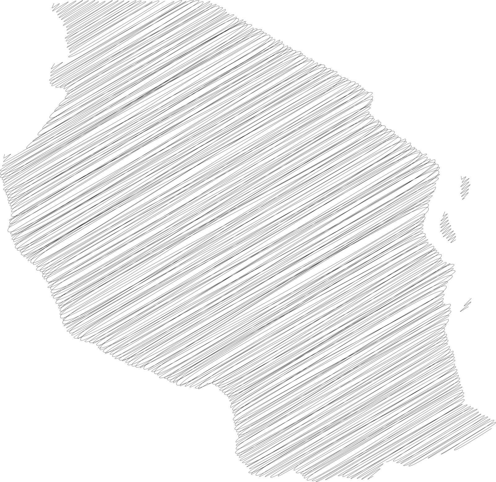 Tanzania - pencil scribble sketch silhouette map of country area with dropped shadow. Simple flat vector illustration.