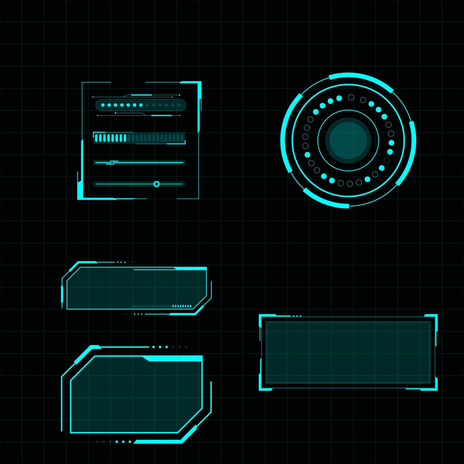 Futuristic user interface illustration design template