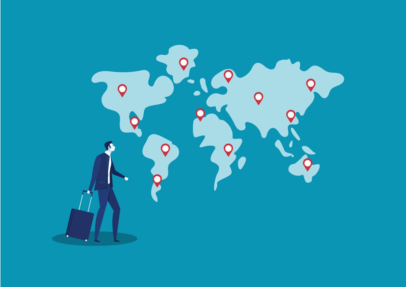 business man travel and search location for invest business abroad vector illustrator by mhammad_useng