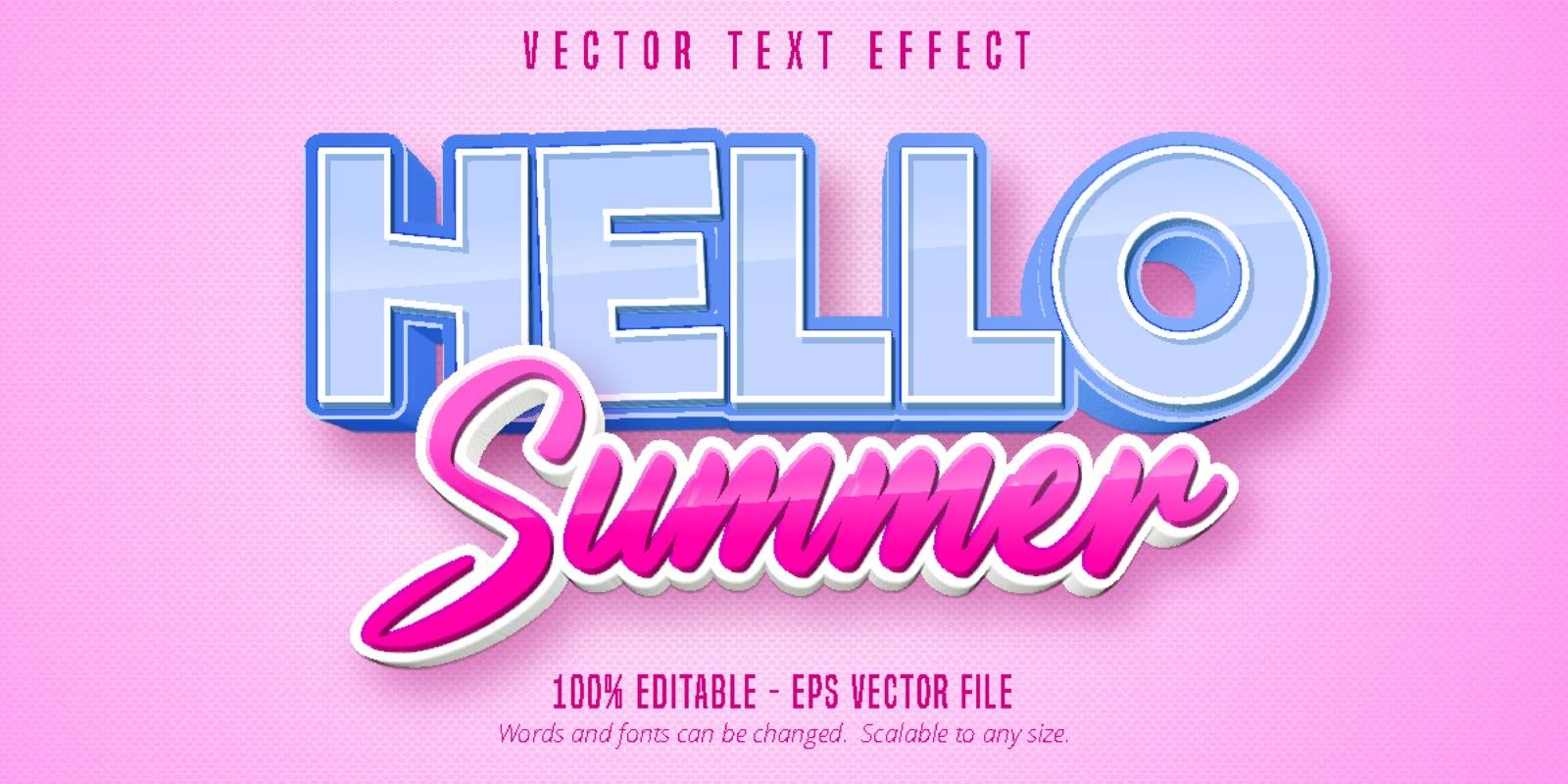 Hello summer editable text effect