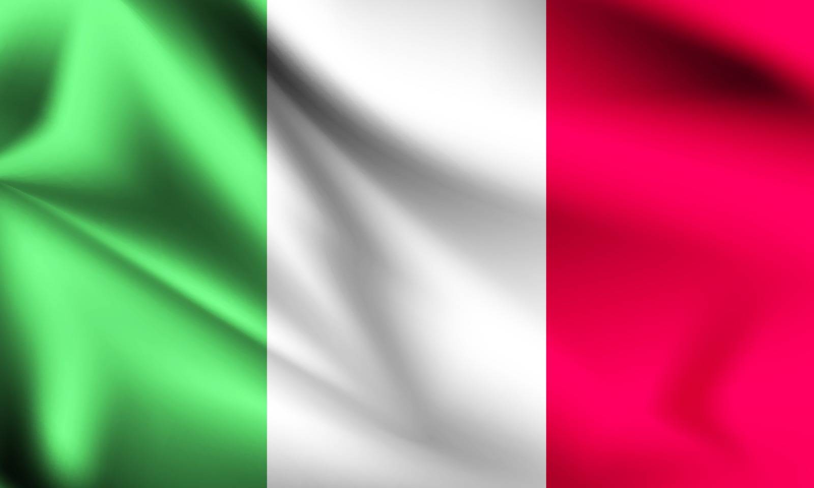 Italy flag waving with the wind, 3D illustration