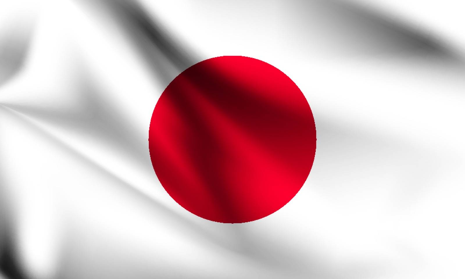 Japan flag waving with the wind, 3D illustration