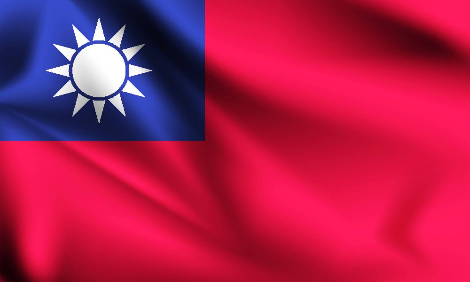 Taiwan flag blowing in the wind. part of a series. Taiwan waving flag.