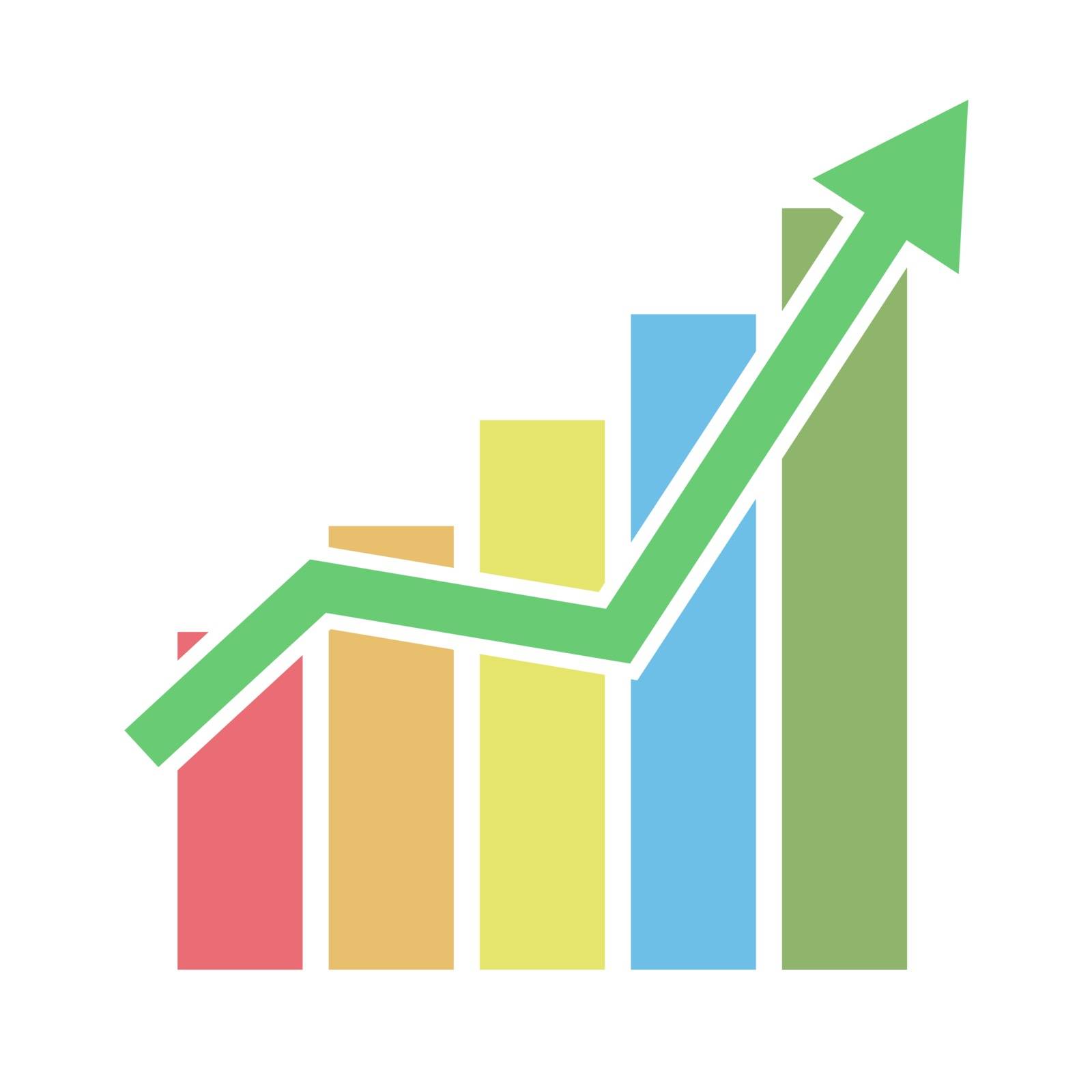 Vector icon of business growth chart, Finance, Stock illustratio by Grommik