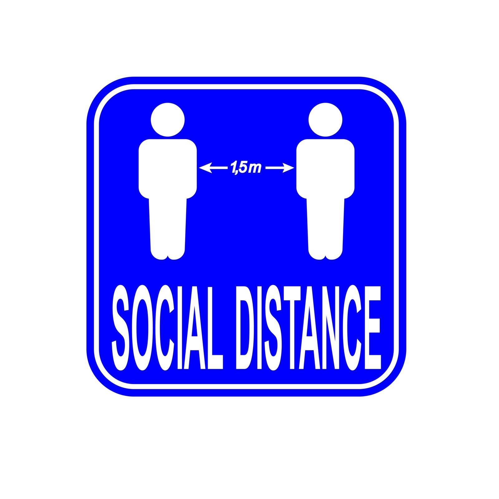 Vector icon, sign of social distance. Flat design isolated on white background