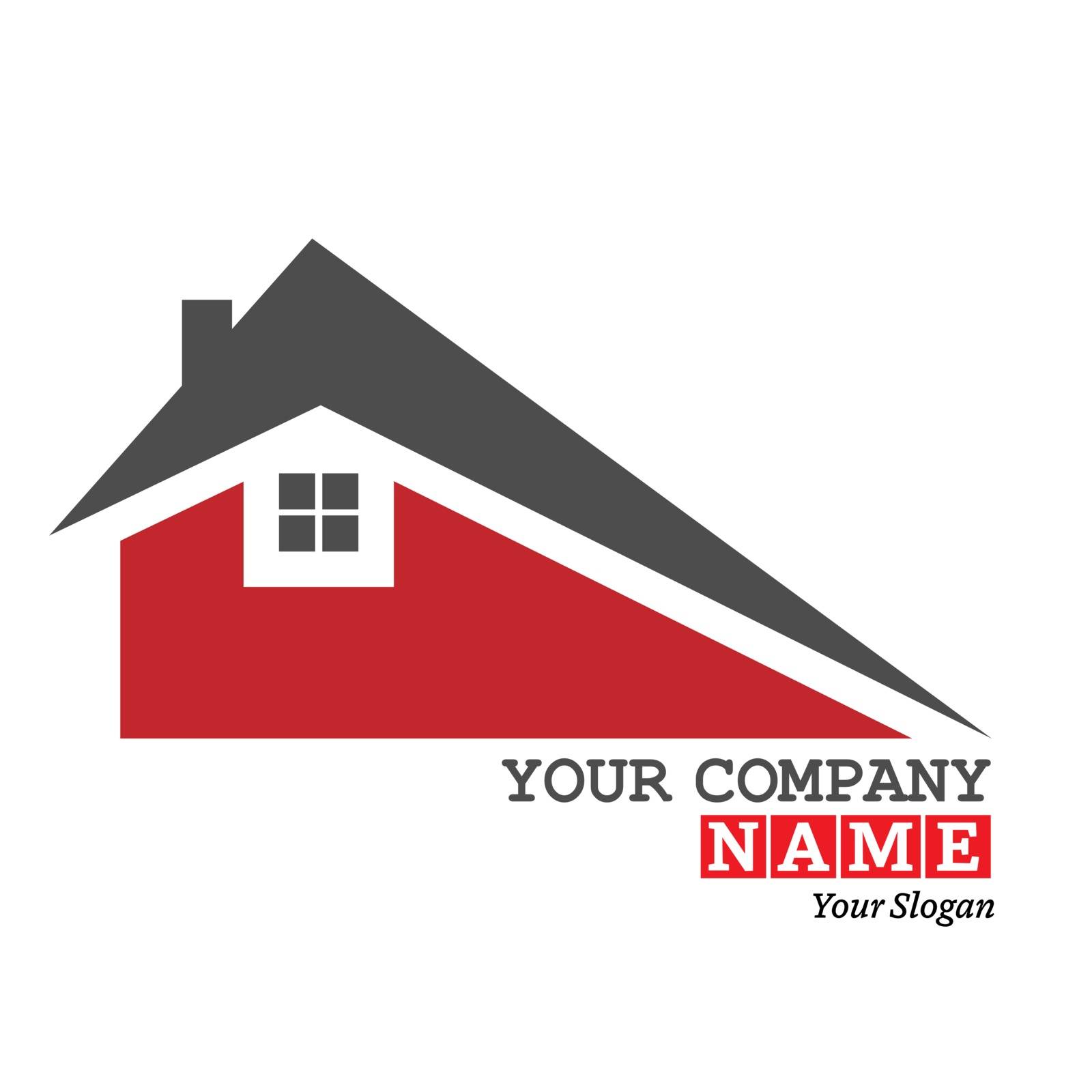 Logo template for a company building and repairing or selling and renting housing, isolated on a white background
