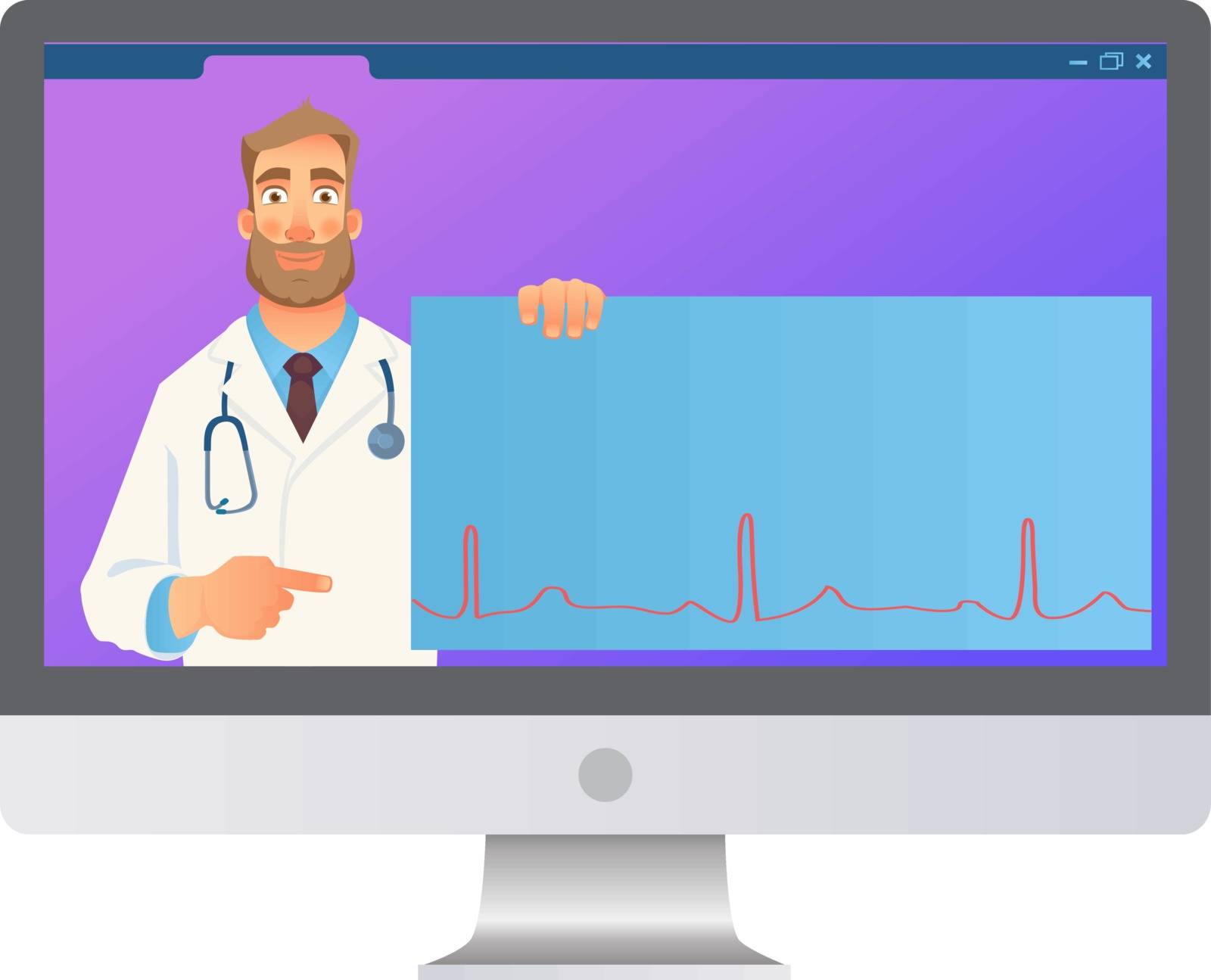 Online medical consultation. Doctor online. Medicine concept. Doctor website vector illustration
