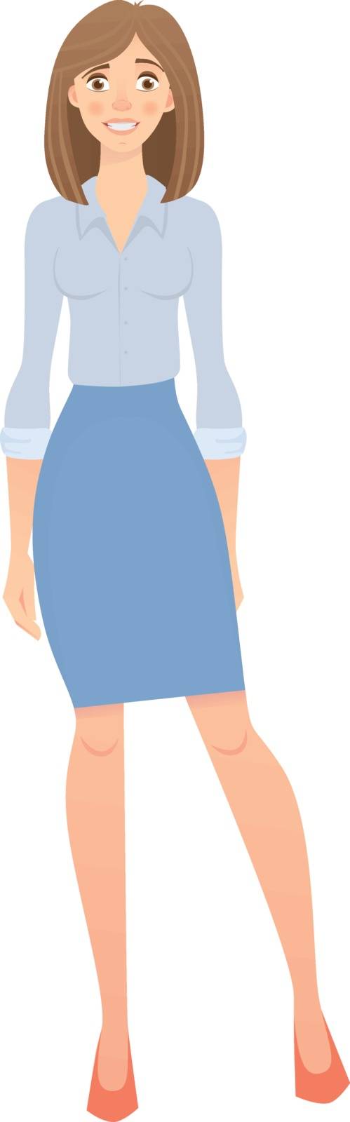 Business woman isolated. Business pose and gesture. Businesswoman vector illustration