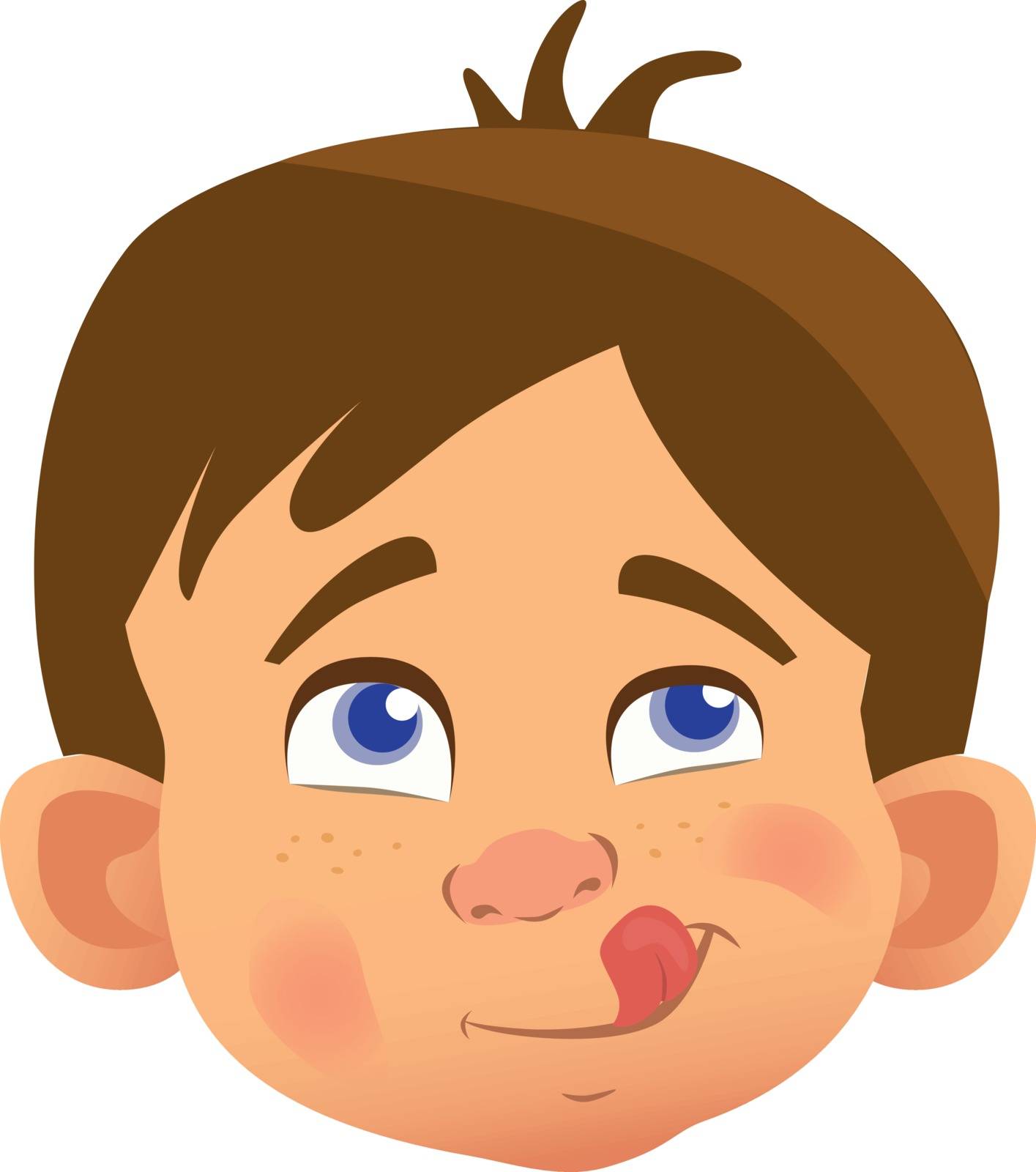Boy avatar. Facial expression. Caucasian boy vector illustration