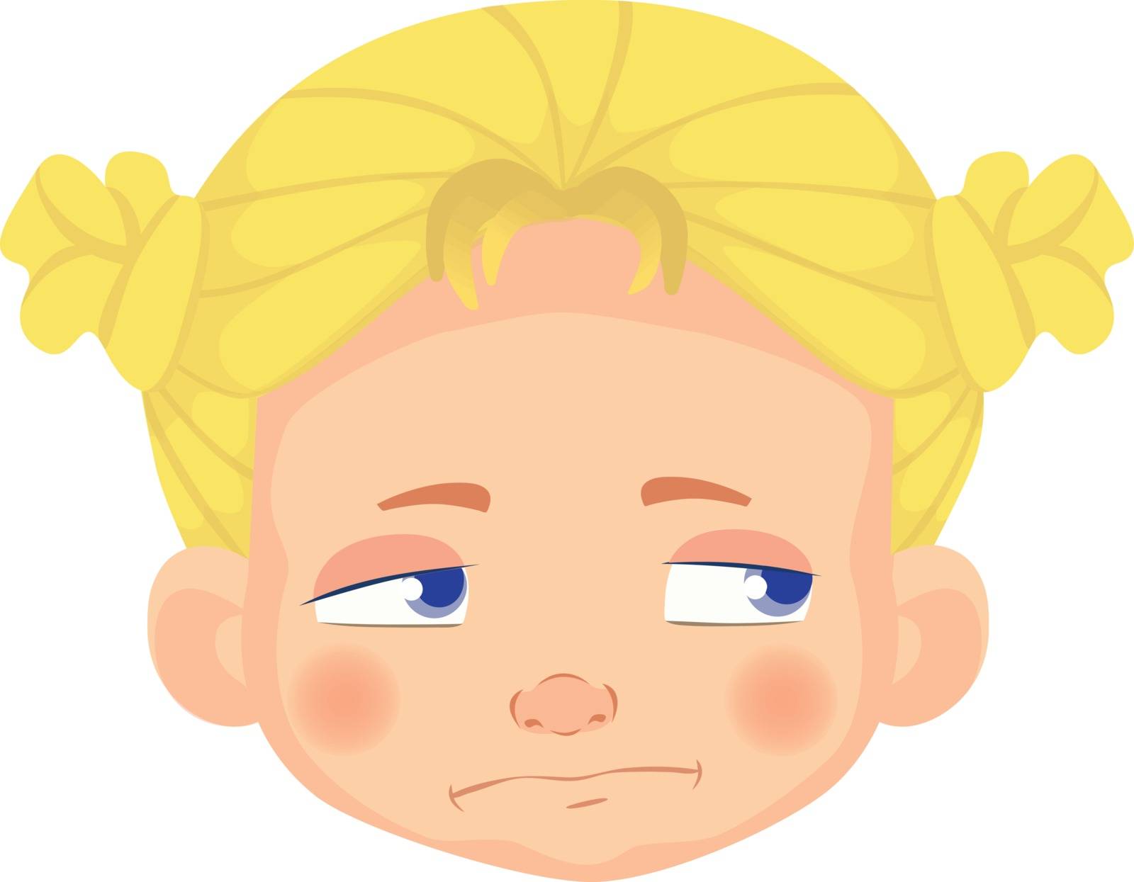 Girl avatar. Facial expression. Caucasian girl vector illustration