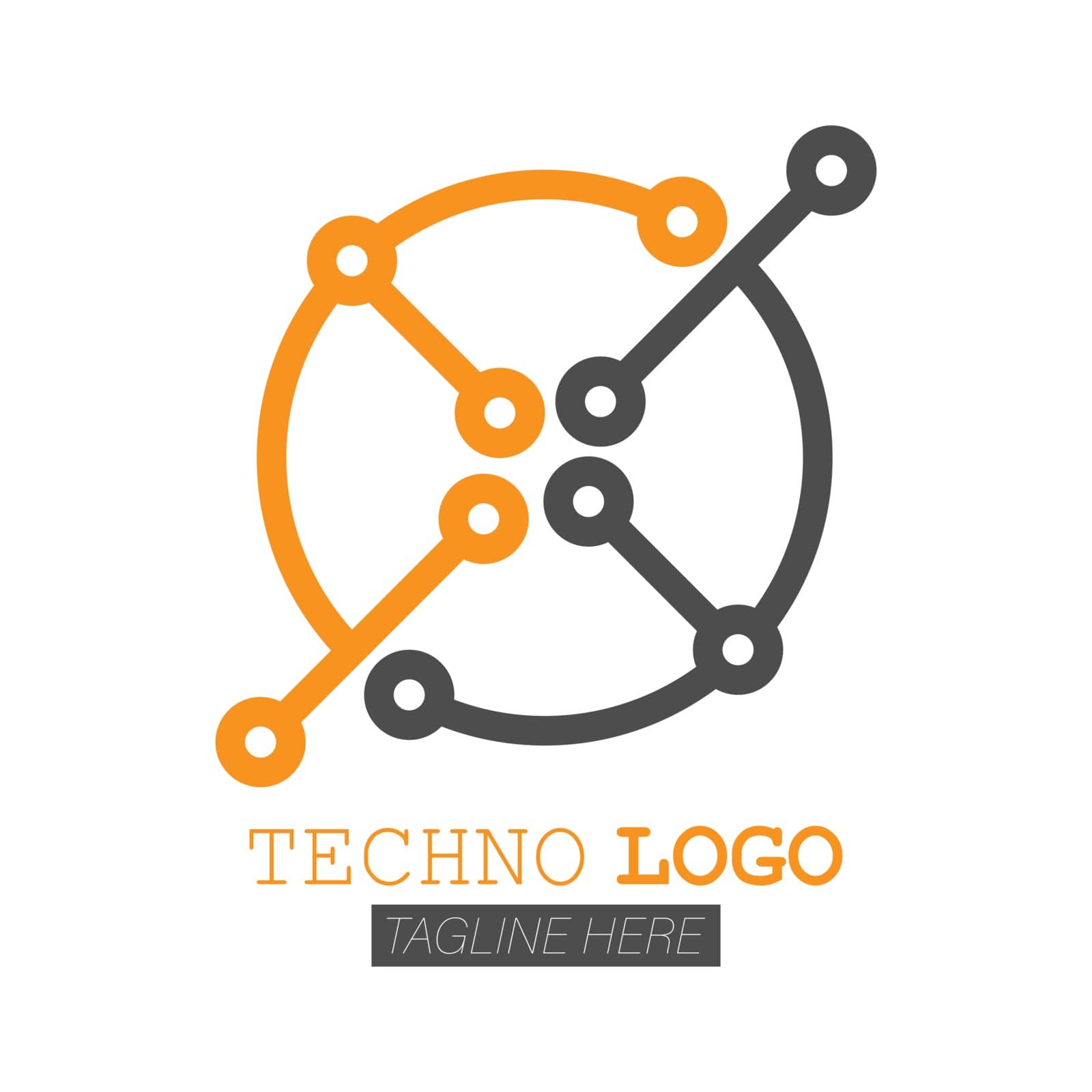 Techno logo. High-tech and innovative business. Simple vector illustration isolated on a white background