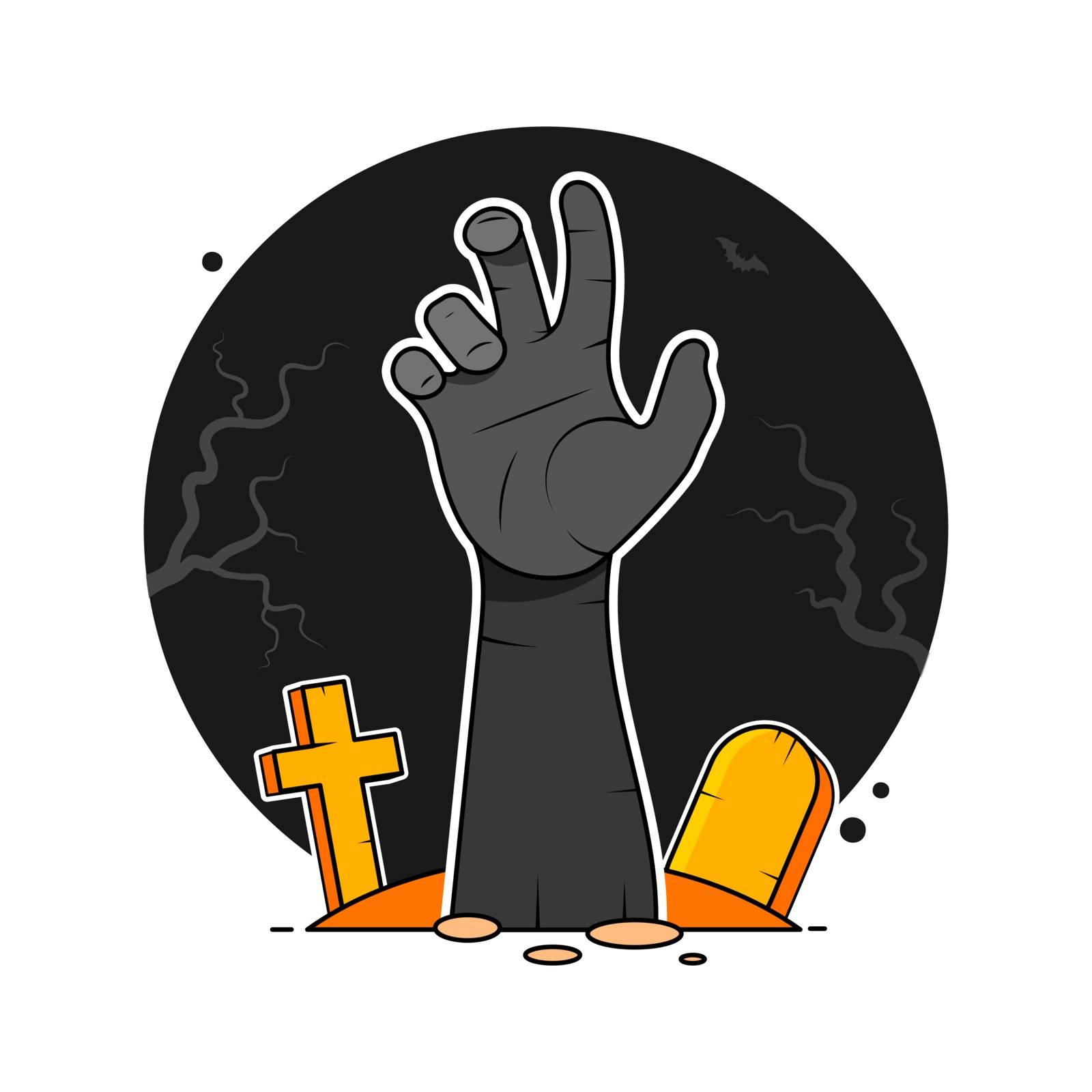 zombie hand from hell. undead hand - vector illustration