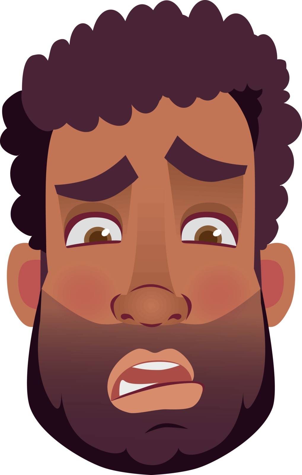 African american man icon. Face of African man vector illustrations.