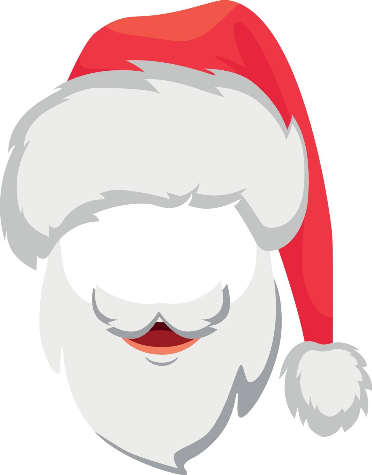 Santa Claus hat and beard. Santa Claus vector illustration
