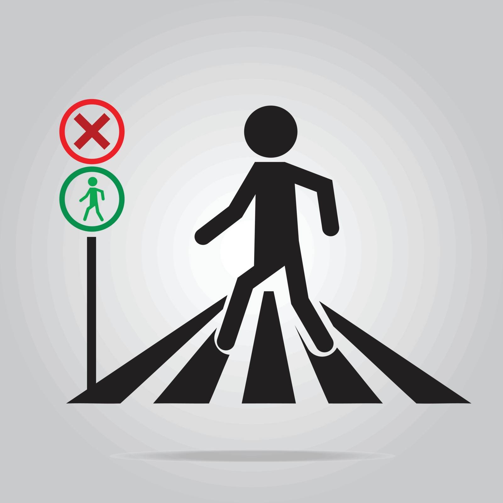 pedestrian crossing sign, school road sign illustration by Kheat
