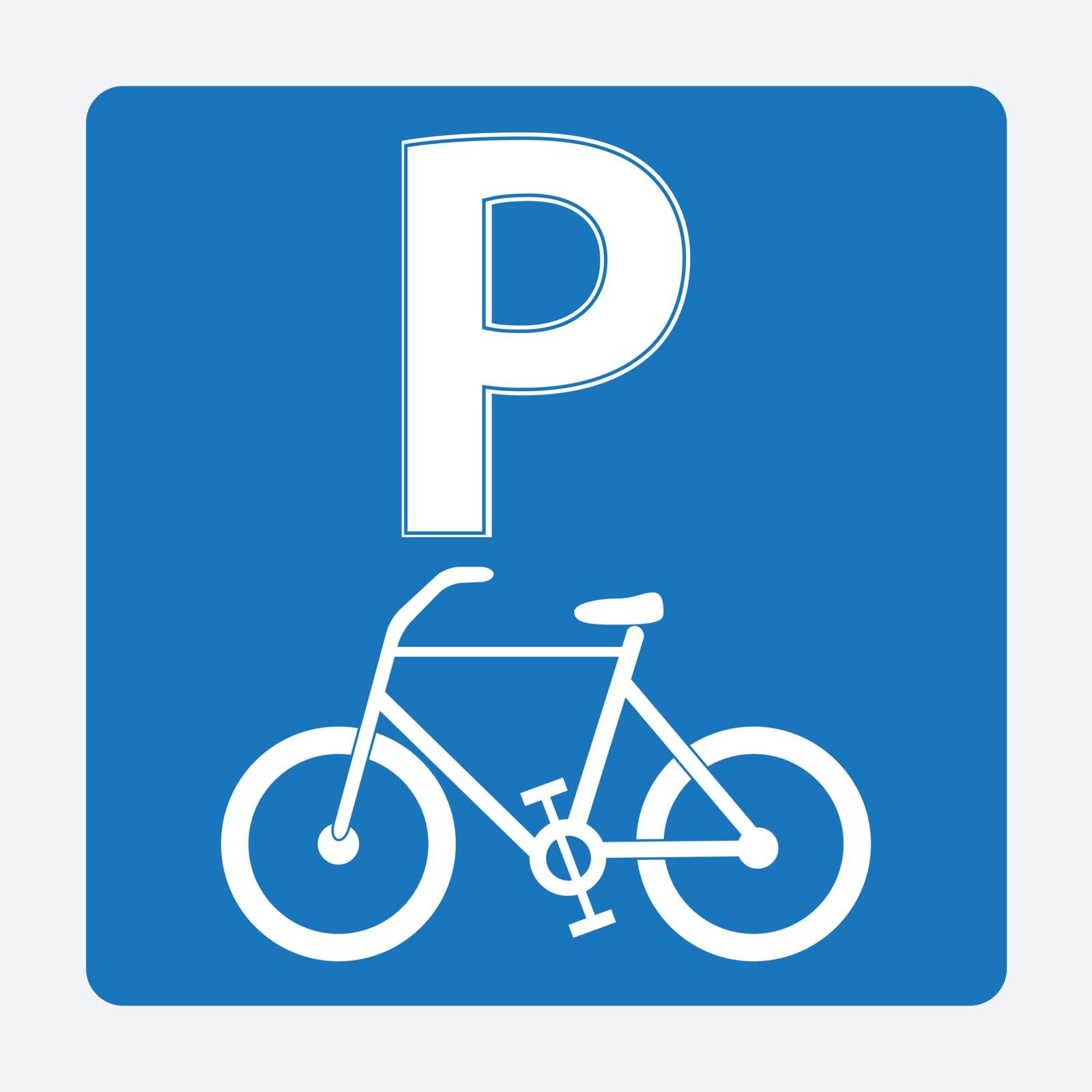 Bicycle parking sign illustration