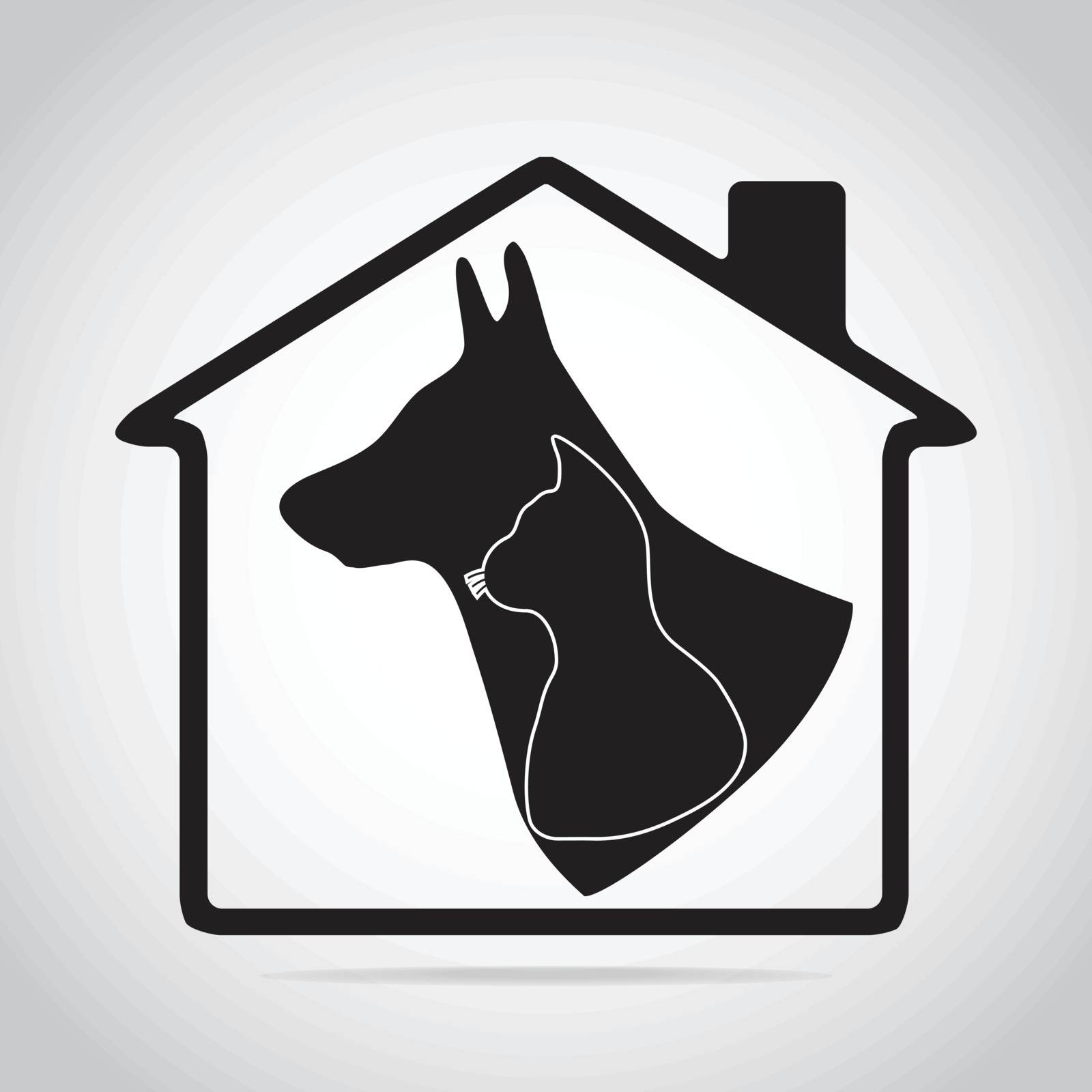 Pet home icon, animal house icon illustration by Kheat