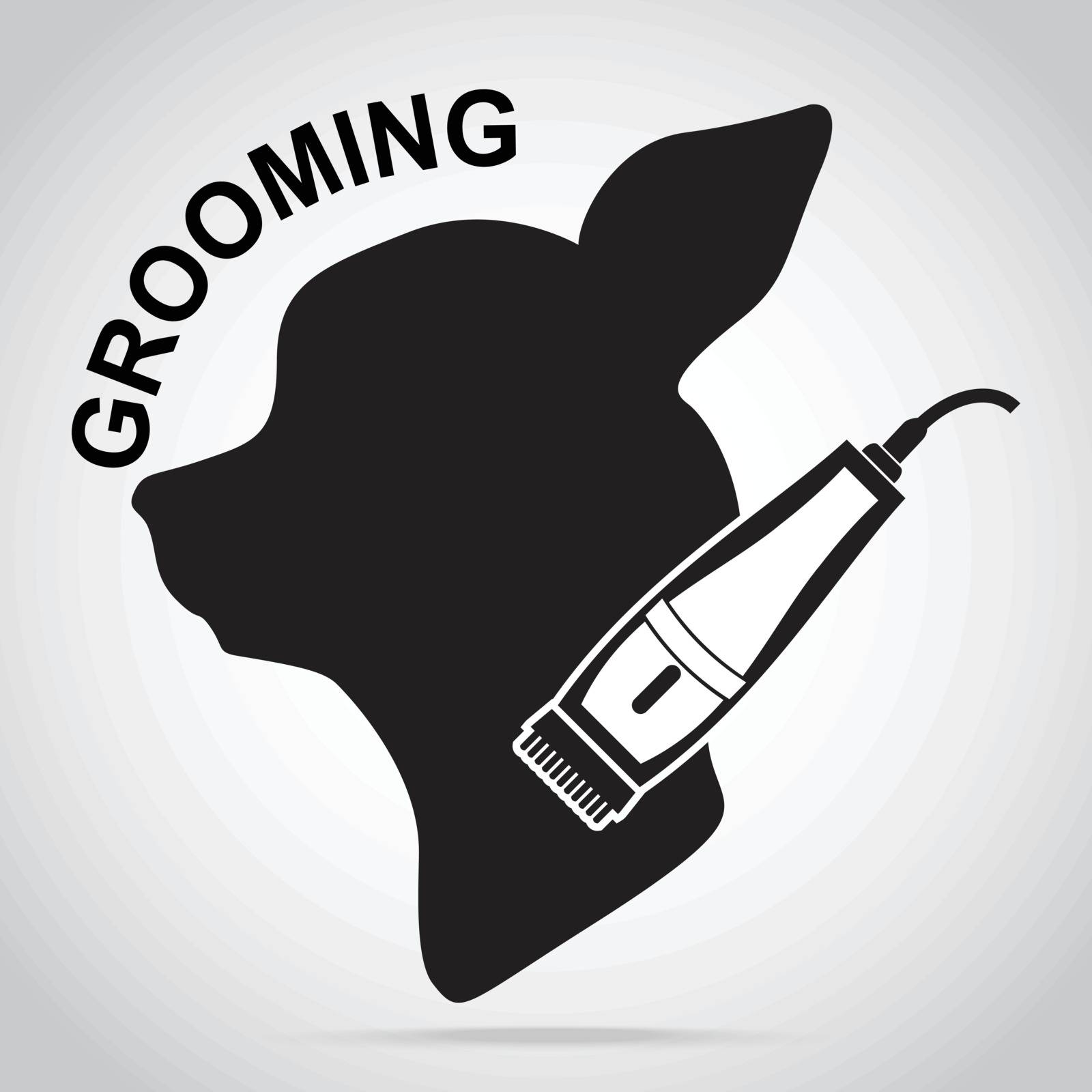 Dog grooming salon icon. Pet beauty salon sign illustration by Kheat