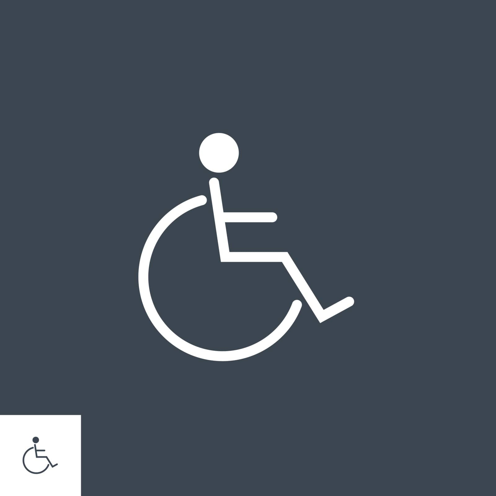 Disabled related vector glyph icon. Isolated on black background. Vector illustration.