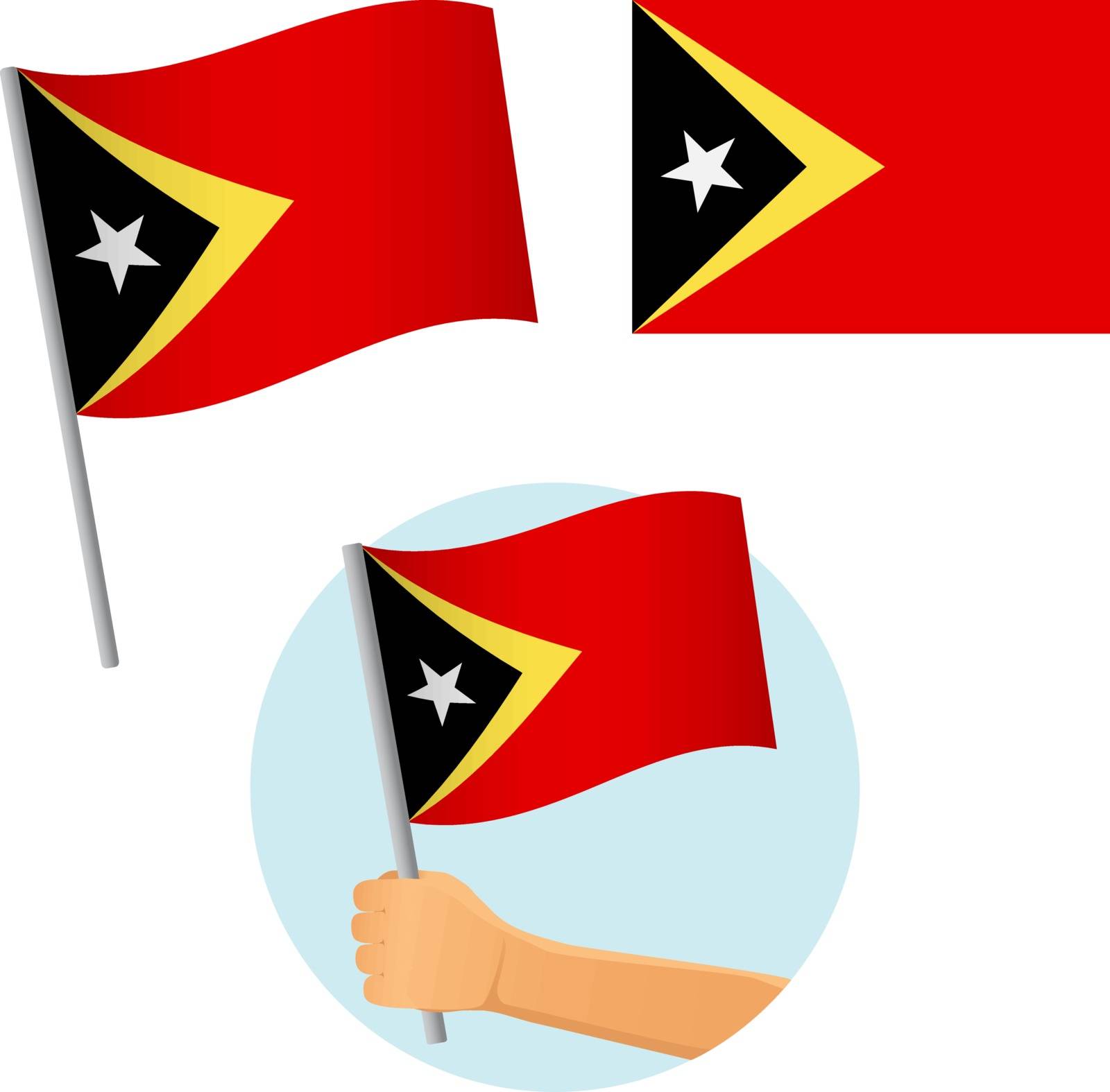 East Timor flag in hand by Visual-Content