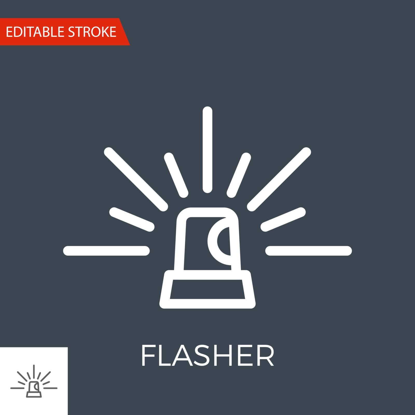 Flasher Thin Line Vector Icon. Flat Icon Isolated on the Black Background. Editable Stroke EPS file. Vector illustration.