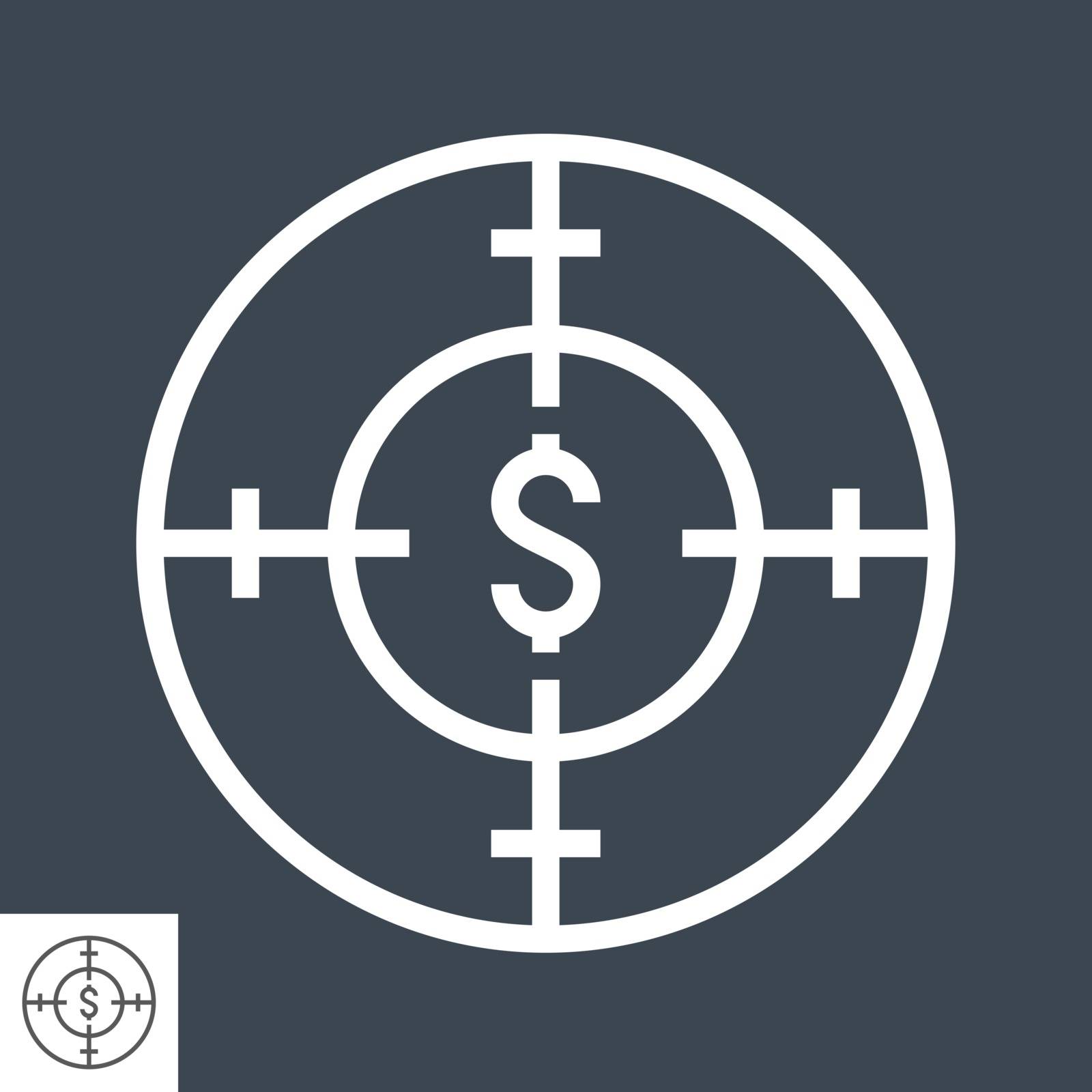 Funds Hunting Thin Line Vector Icon. Flat icon isolated on the black background. Editable EPS file. Vector illustration.