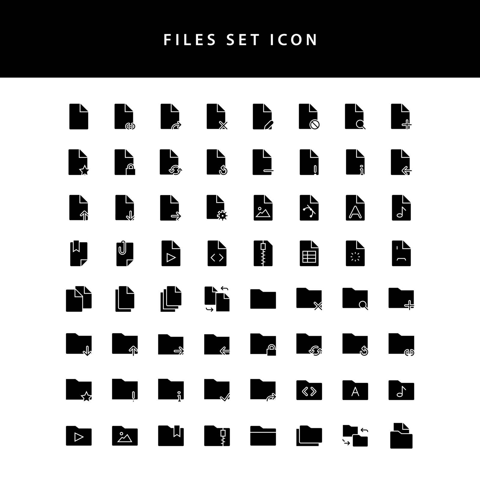 Document Files icon glyph style  set by ANITA