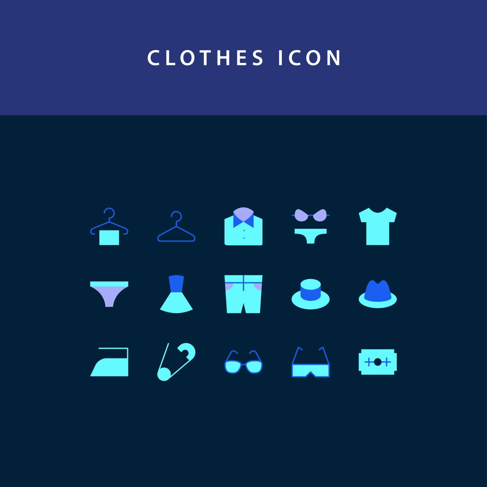 Clothes flat style design icon set by ANITA