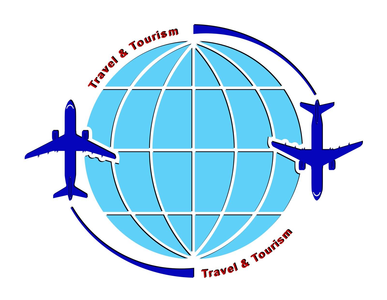 Logo on the theme of aviation, travel and tourism. Airliner and  by Grommik