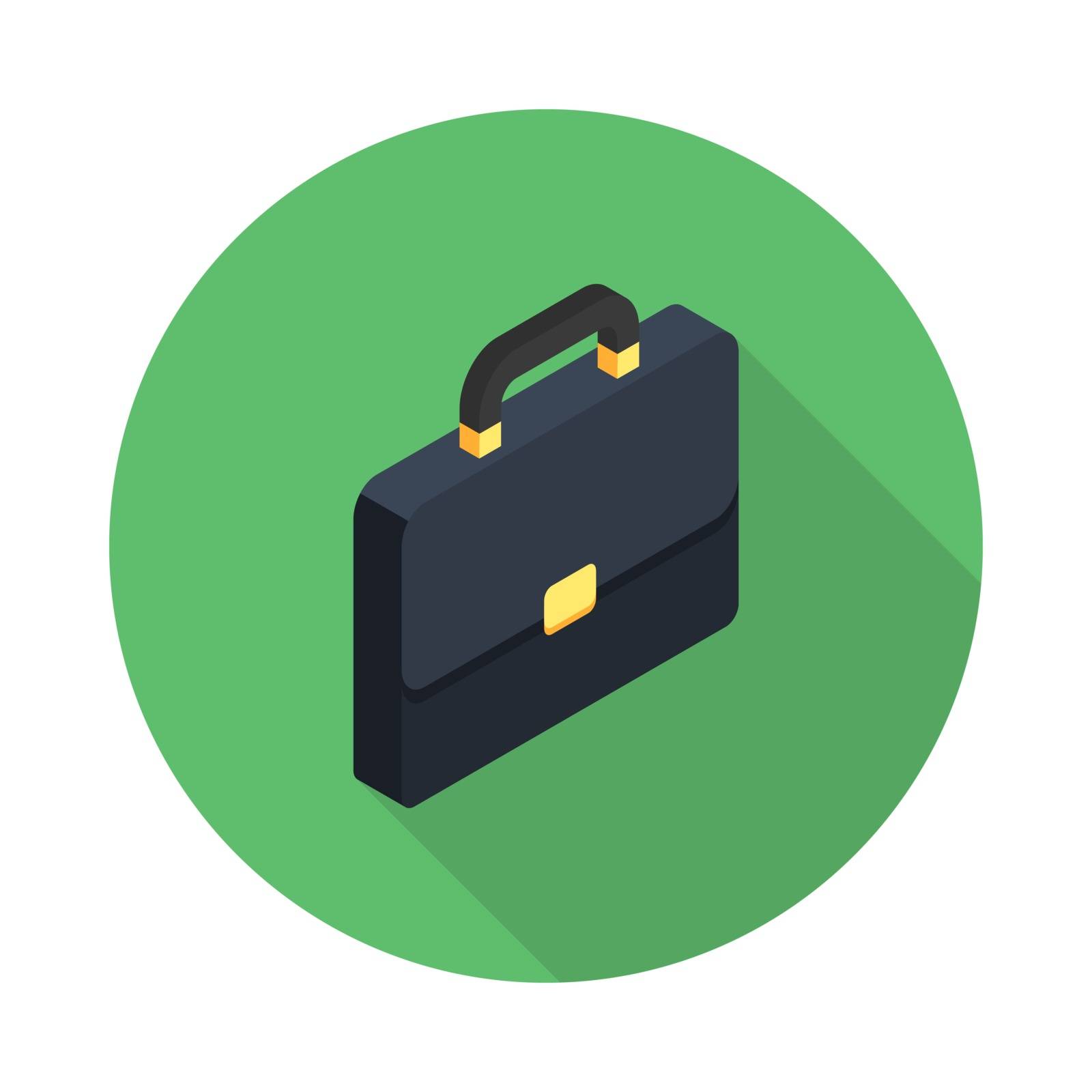 Briefcase right view icon vector isometric. Flat style vector illustration.