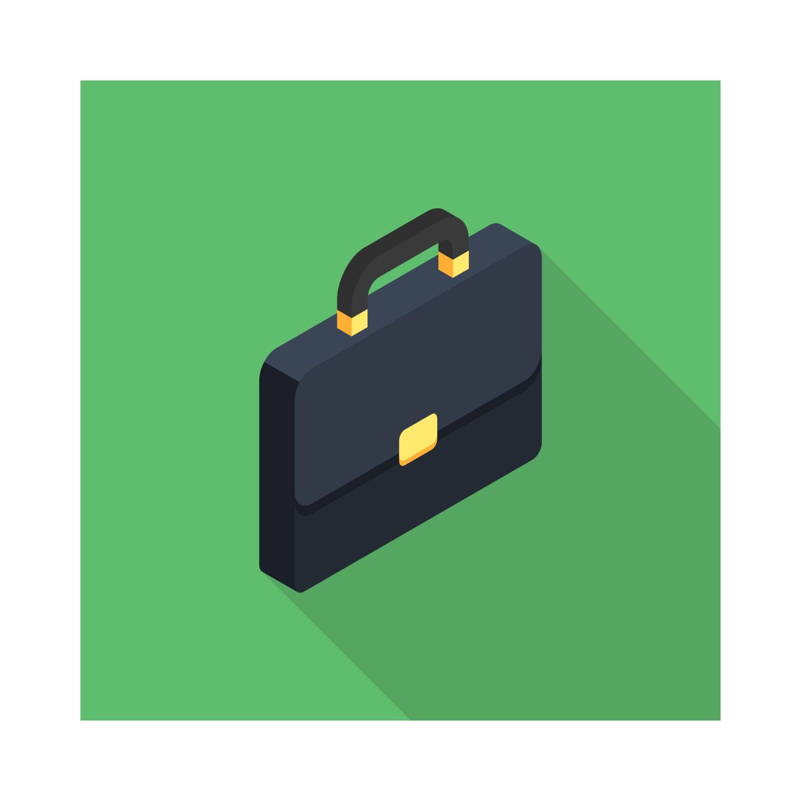 Briefcase right view icon vector isometric. Flat style vector illustration.