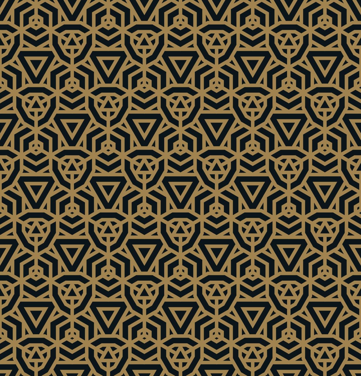 Seamless pattern. Elegant linear ornament. Geometric stylish bac by ANITA
