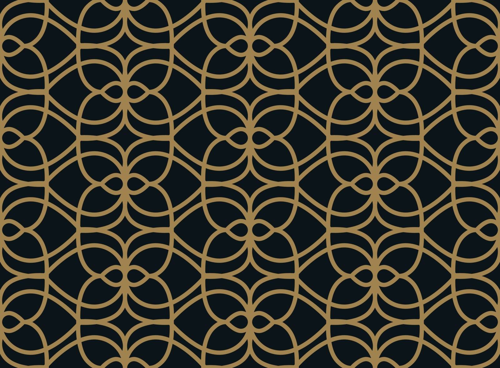 Seamless linear pattern with crossing curved lines with gold colo by ANITA