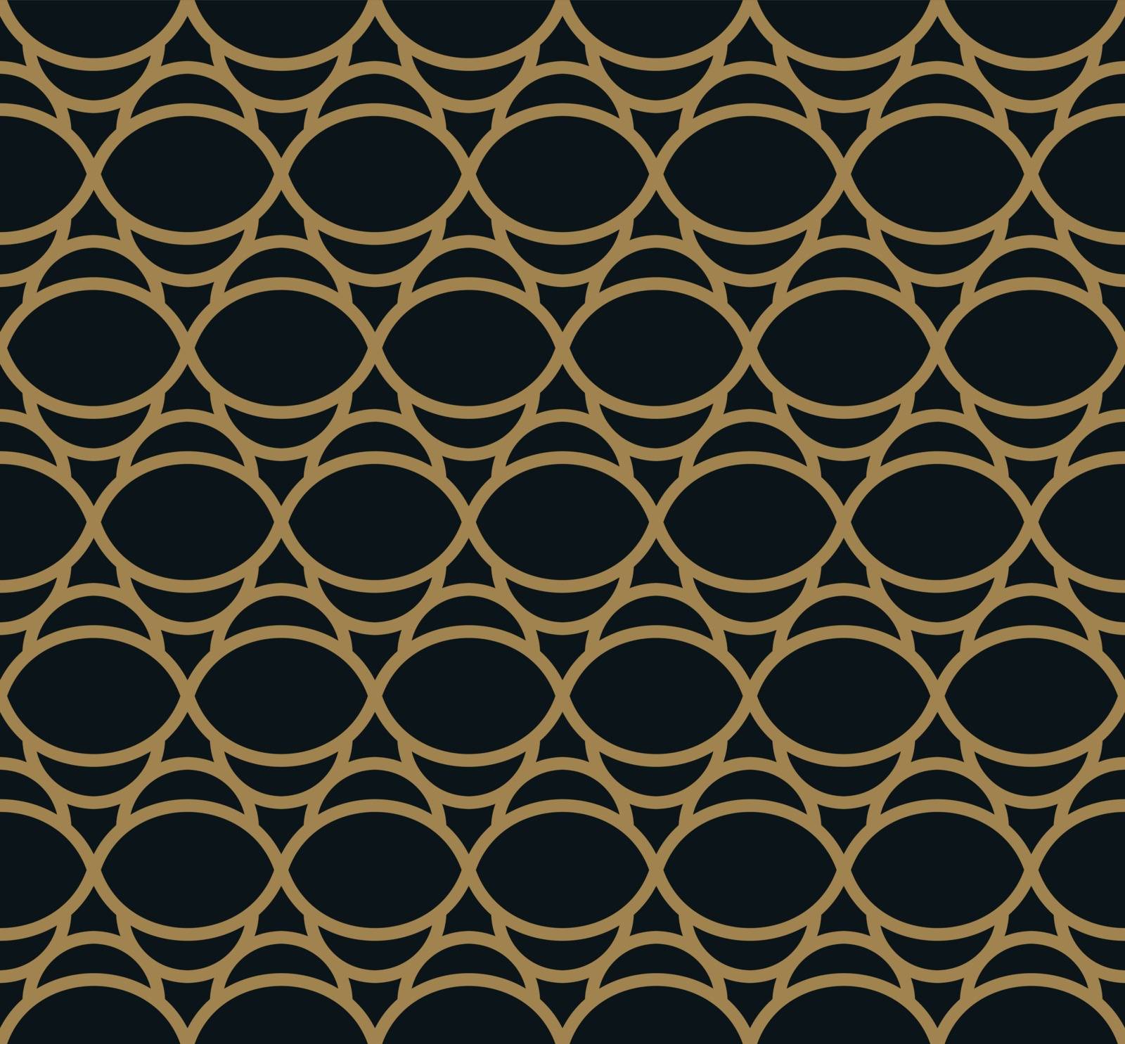 Seamless linear pattern with crossing curved lines with gold colo by ANITA