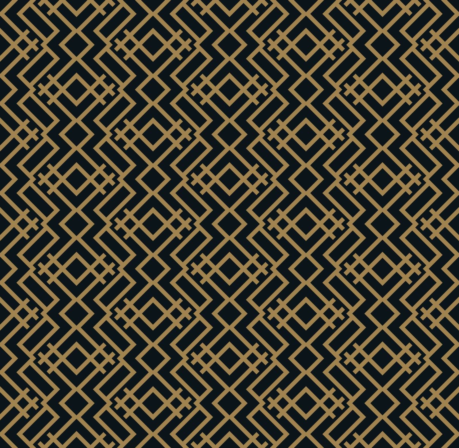 Abstract geometric pattern with lines. A seamless vector background. Blue black and gold texture by ANITA