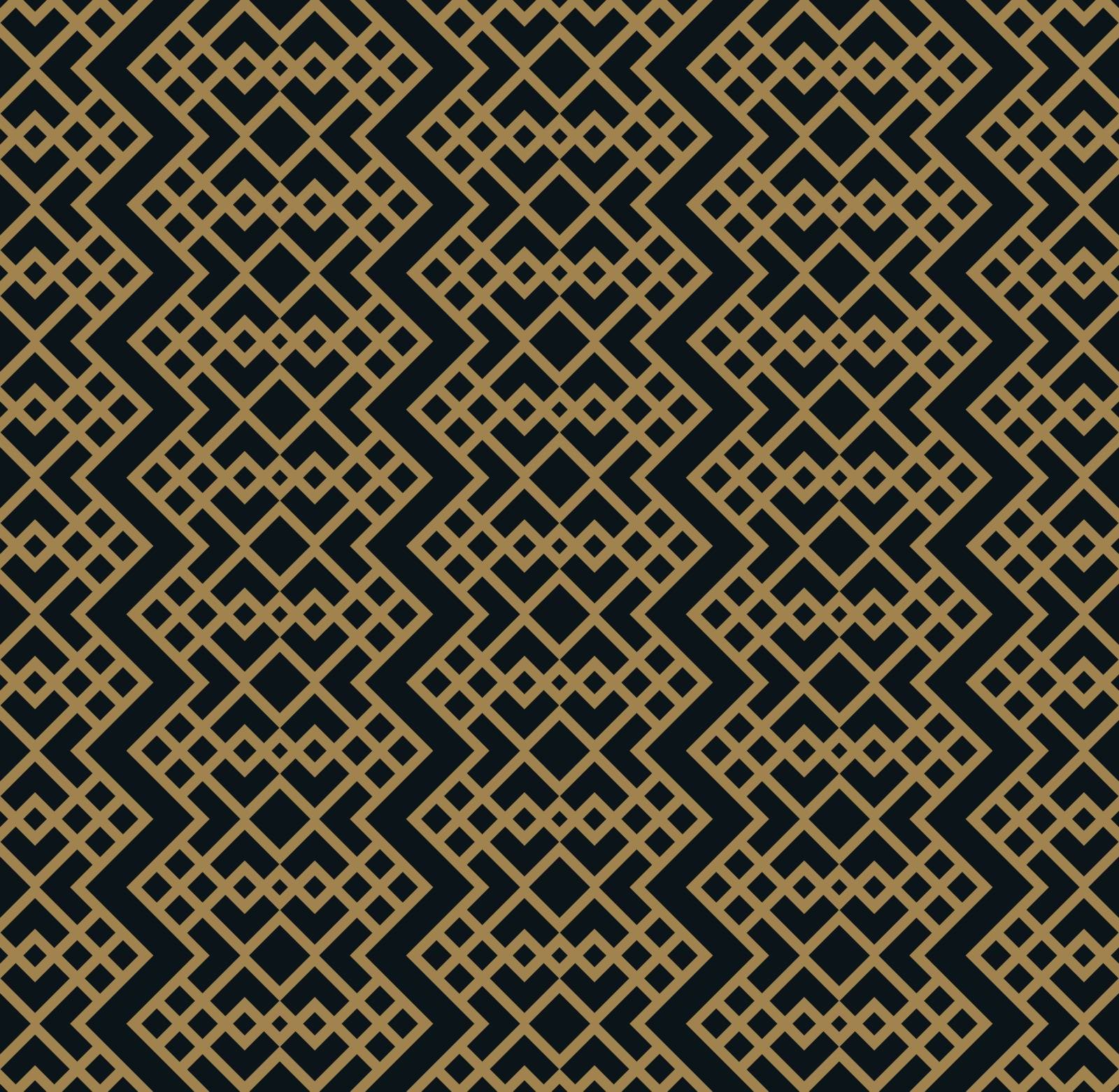 Vector modern geometric tiles pattern. golden lined shape. Abstract art deco seamless luxury background.