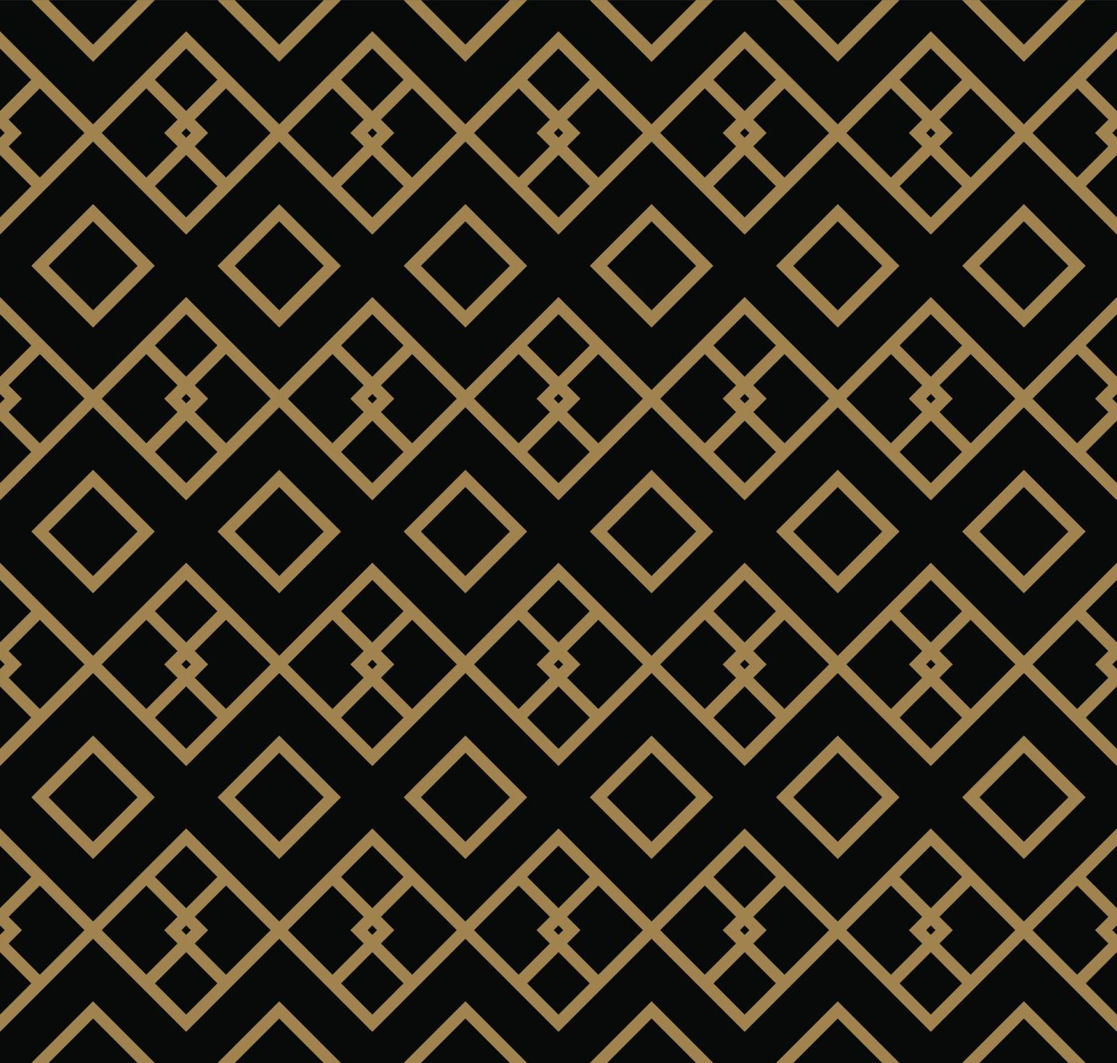 Abstract geometric pattern with lines, rhombuses A seamless vector background. black and gold texture